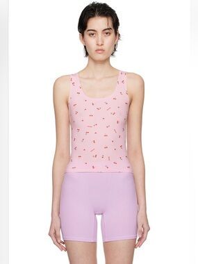 SKIMS Pink Cherry Print Tank Top